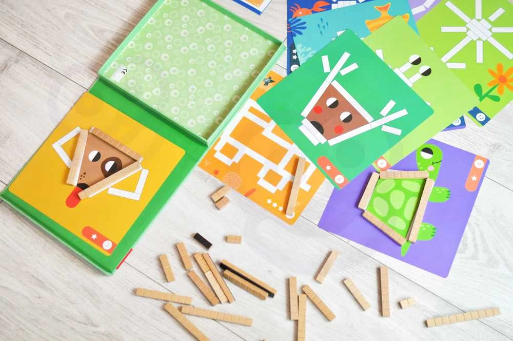 Tooky Toys Tooky Toy Medinės Magnetinės Kaladėlės Su Galvosūkiais 49 vnt.