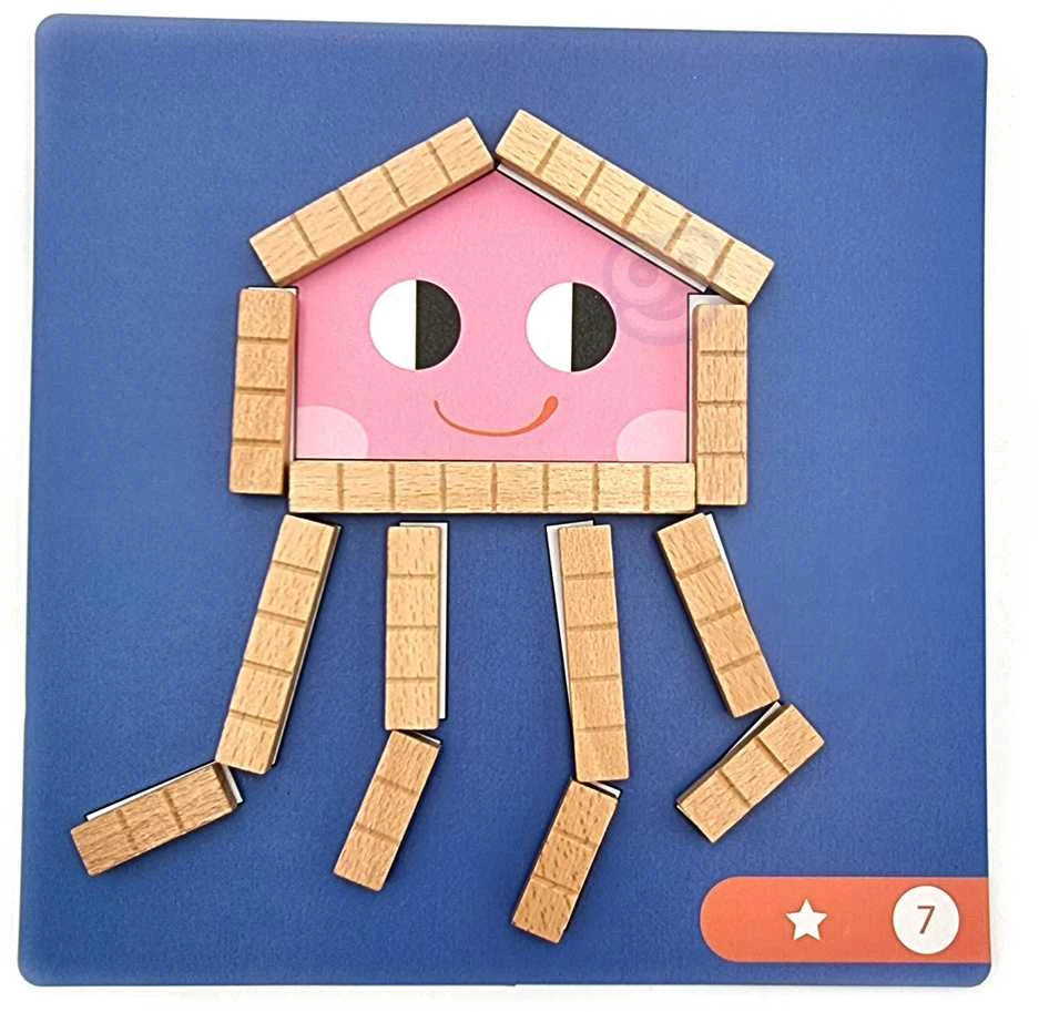 Tooky Toys Tooky Toy Medinės Magnetinės Kaladėlės Su Galvosūkiais 49 vnt.