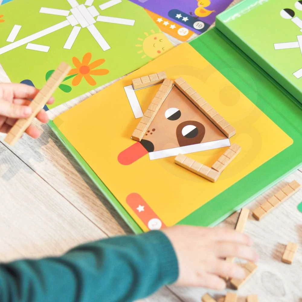 Tooky Toys Tooky Toy Medinės Magnetinės Kaladėlės Su Galvosūkiais 49 vnt.