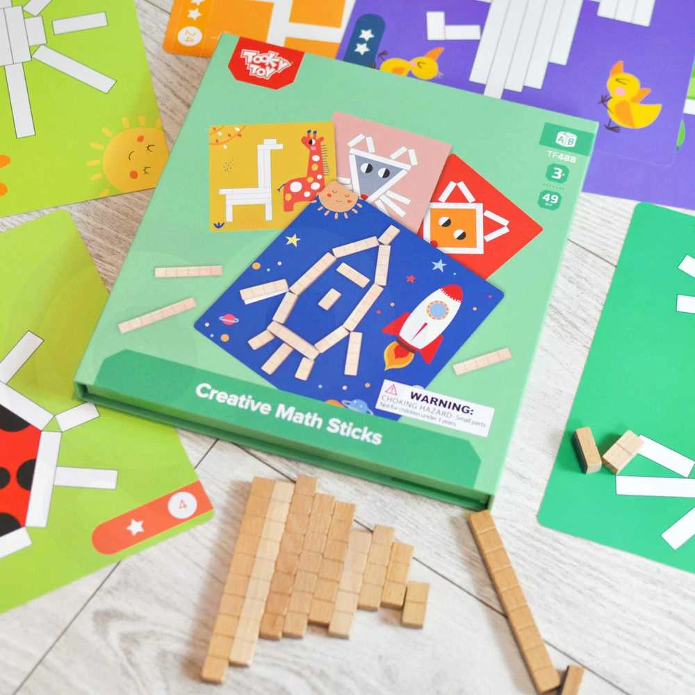 Tooky Toys Tooky Toy Medinės Magnetinės Kaladėlės Su Galvosūkiais 49 vnt.