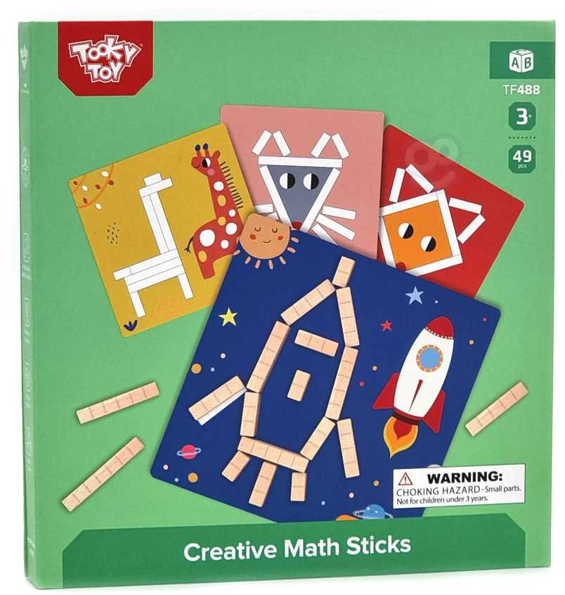 Tooky Toys Tooky Toy Medinės Magnetinės Kaladėlės Su Galvosūkiais 49 vnt.
