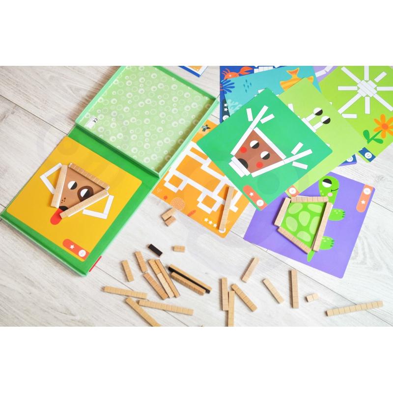 Tooky Toys Tooky Toy Medinės Magnetinės Kaladėlės Su Galvosūkiais 49 vnt.