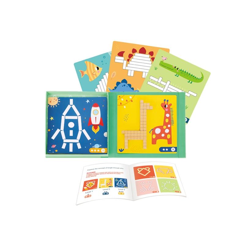Tooky Toys Tooky Toy Medinės Magnetinės Kaladėlės Su Galvosūkiais 49 vnt.