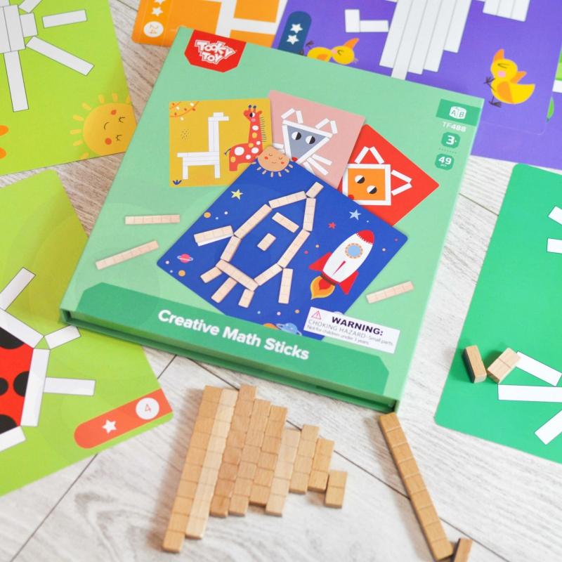 Tooky Toys Tooky Toy Medinės Magnetinės Kaladėlės Su Galvosūkiais 49 vnt.
