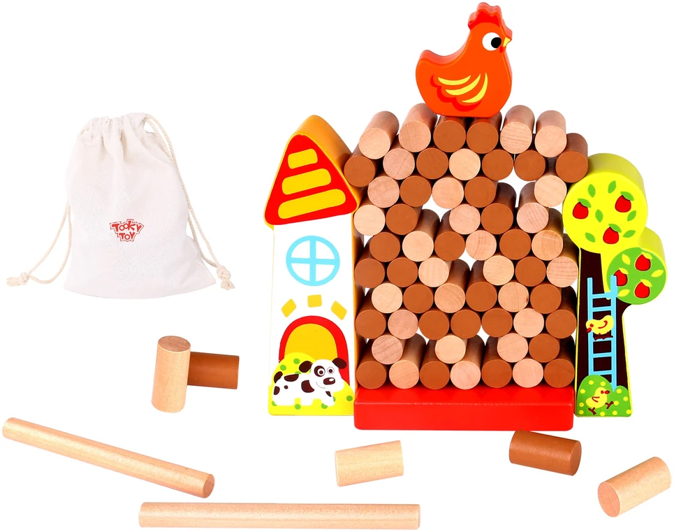 Tooky Toys TOOKY TOY Arcade Game Falling Hen Wooden Farm