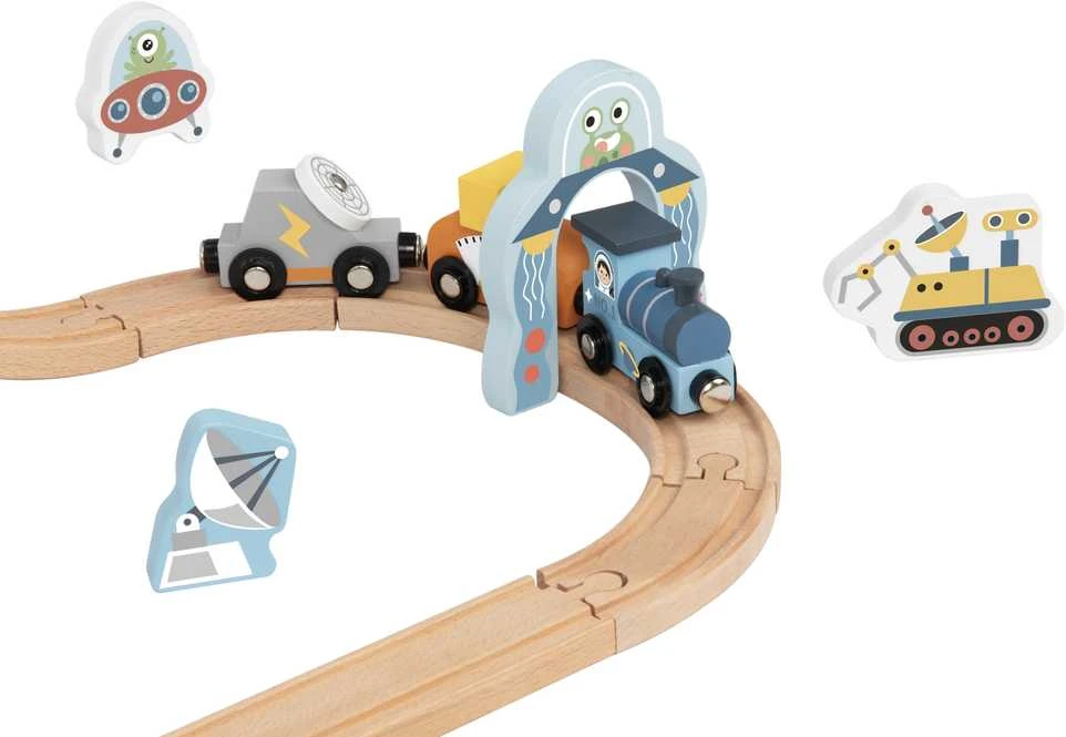 Tooky Toys TOOKY TOY medinė kosminė traukinuko trasa