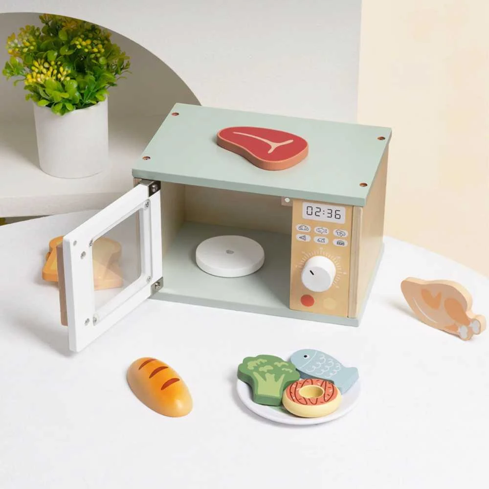 Tooky Toys Medinė mikrobangų krosnelė vaikams TOOKY TOY
