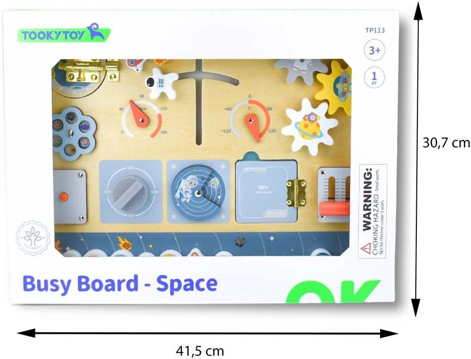 Tooky Toys Medinė kosminė Montessori lenta Tooky Toy astronauto valdymo pultas