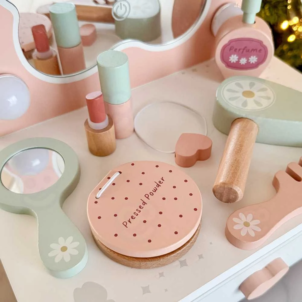 Tooky Toys Medinis makiažo staliukas TOOKY TOY Drugelis su LED apšvietimu