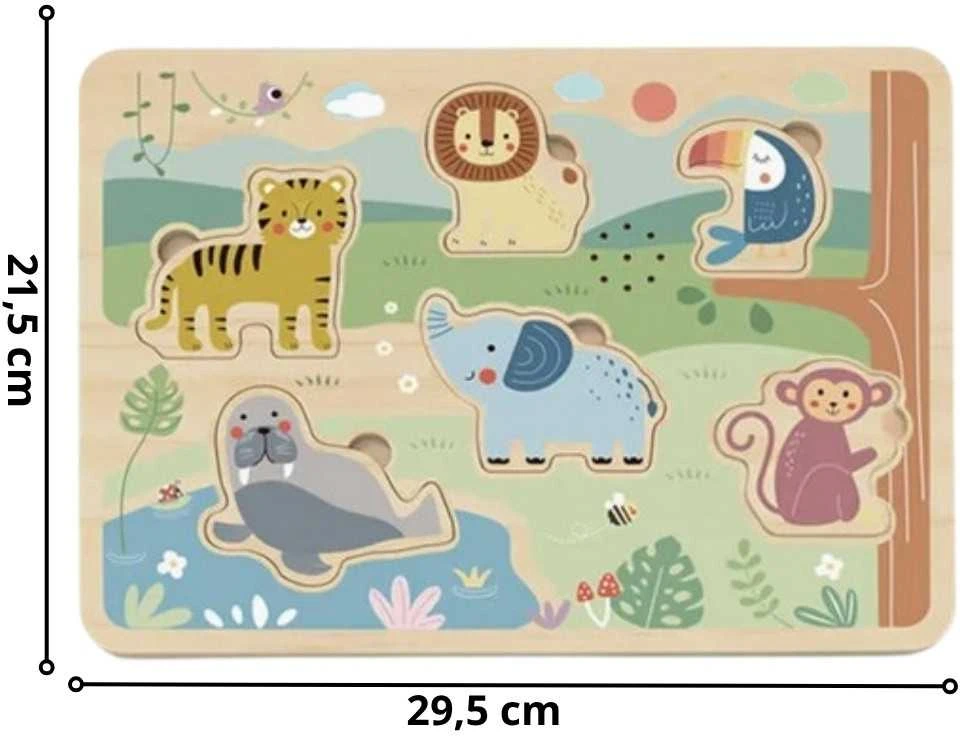 Tooky Toys TOOKY TOY medinė interaktyvi dėlionė Gyvūnėliai