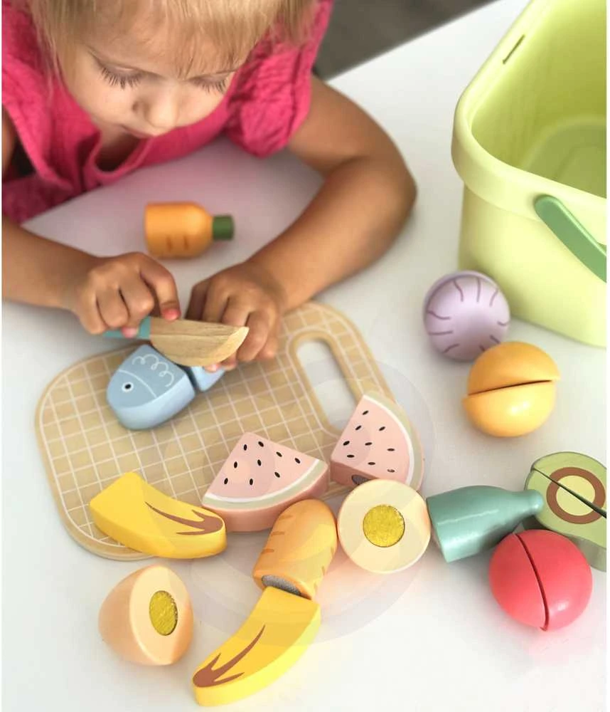 Tooky Toys TOOKY TOY medinis maisto daržovių ir vaisių rinkinys