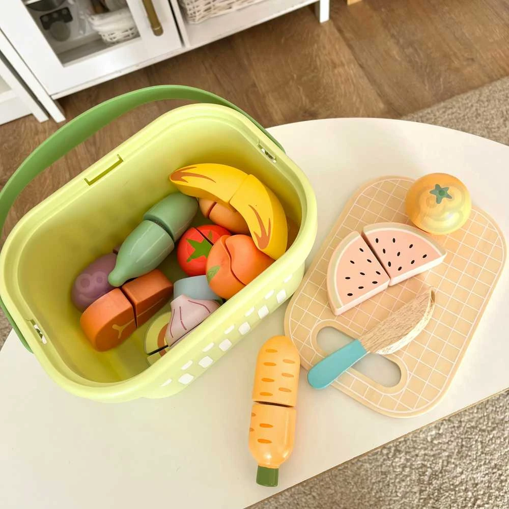 Tooky Toys TOOKY TOY medinis maisto daržovių ir vaisių rinkinys