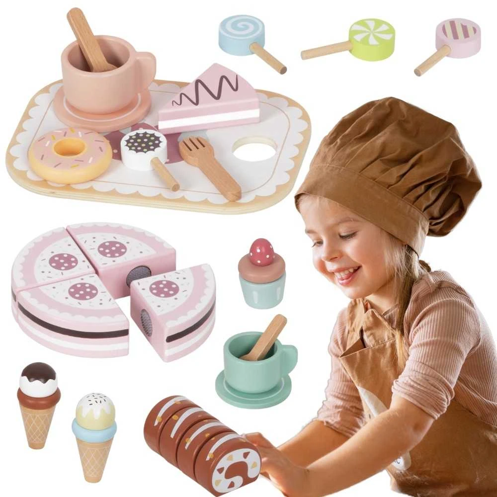 Tooky Toys Medinis saldumynų rinkinys TOOKY TOY Sweet Cake 34vnt