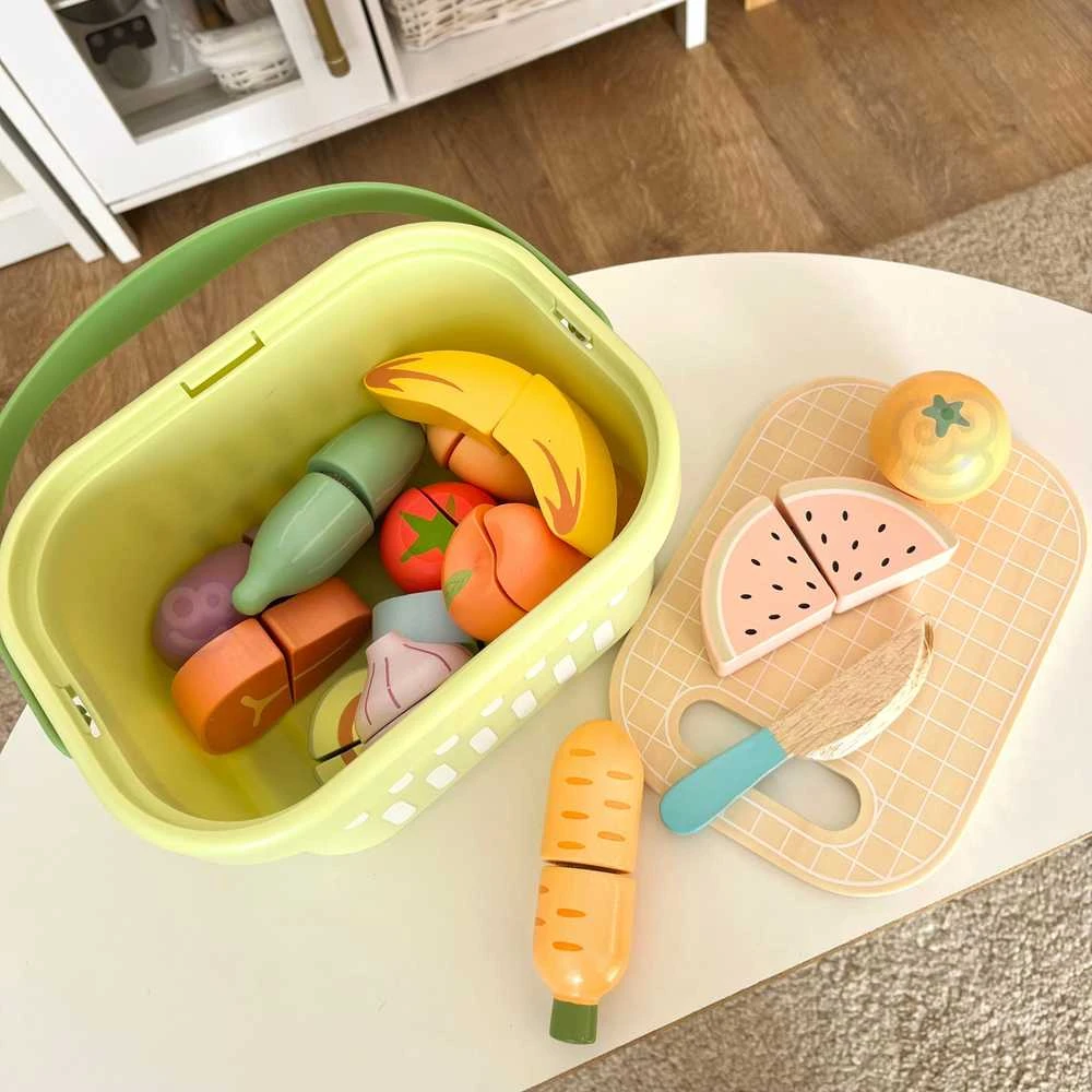 Tooky Toys TOOKY TOY medinis maisto daržovių ir vaisių rinkinys