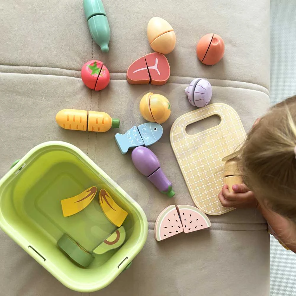 Tooky Toys TOOKY TOY medinis maisto daržovių ir vaisių rinkinys