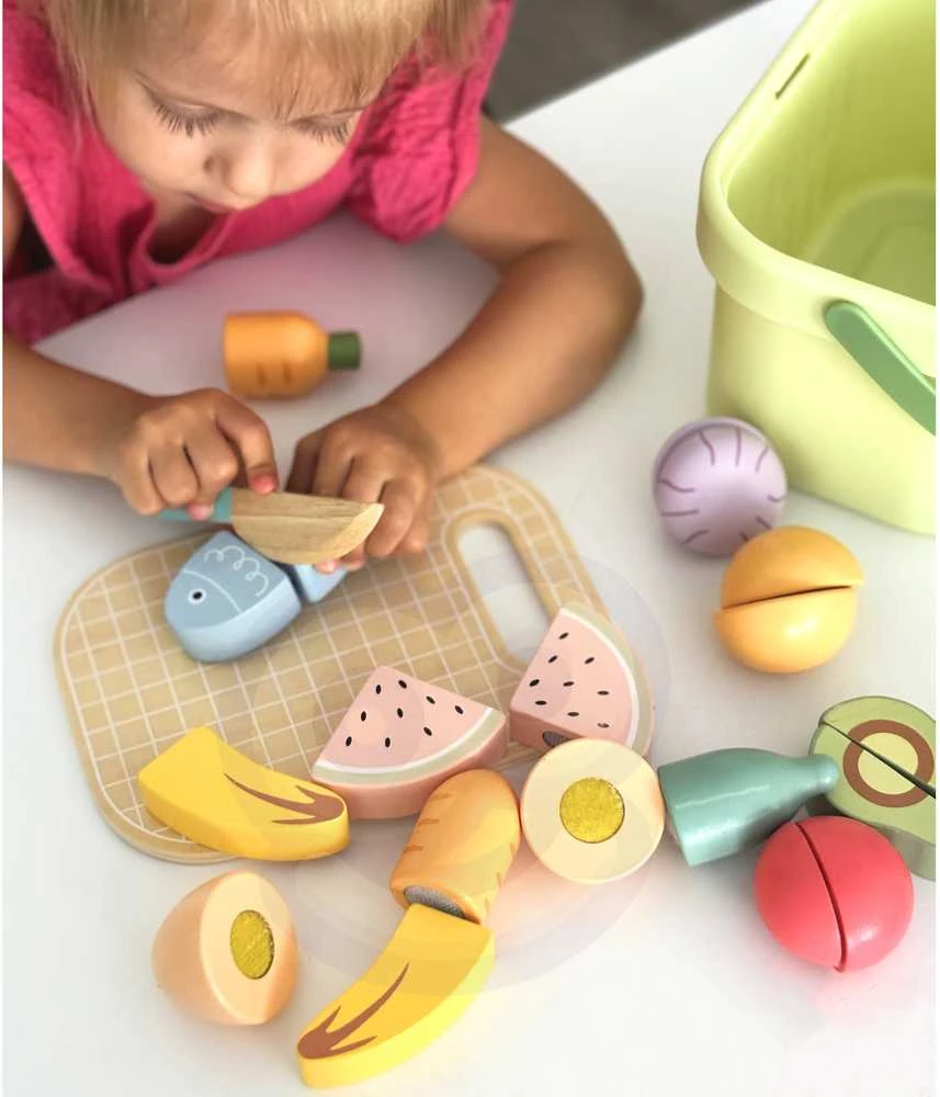 Tooky Toys TOOKY TOY medinis maisto daržovių ir vaisių rinkinys