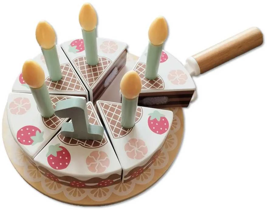 Tooky Toys Medinis gimtadienio tortas su žvakutėmis TOOKY TOY
