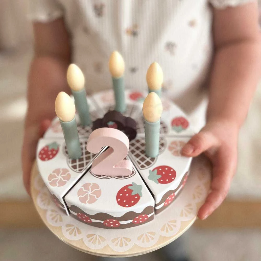 Tooky Toys Medinis gimtadienio tortas su žvakutėmis TOOKY TOY