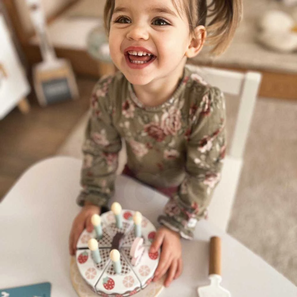 Tooky Toys Medinis gimtadienio tortas su žvakutėmis TOOKY TOY