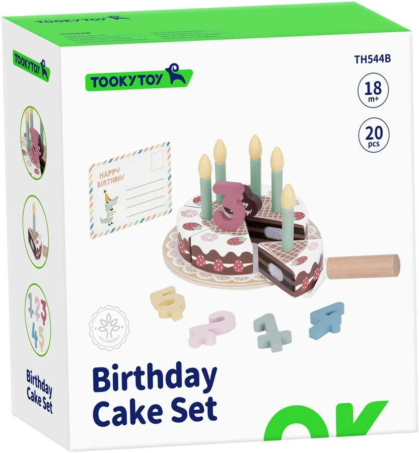 Tooky Toys Medinis gimtadienio tortas su žvakutėmis TOOKY TOY
