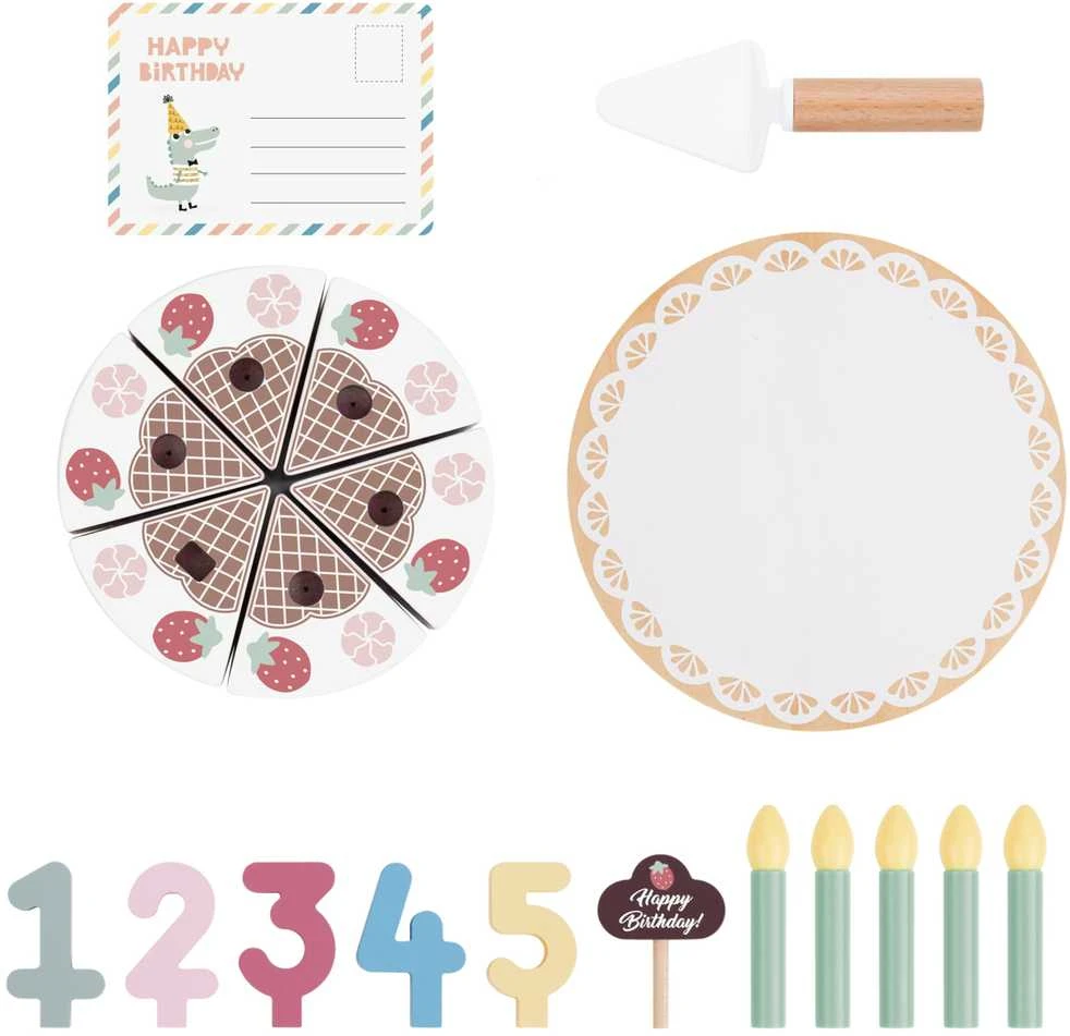 Tooky Toys Medinis gimtadienio tortas su žvakutėmis TOOKY TOY
