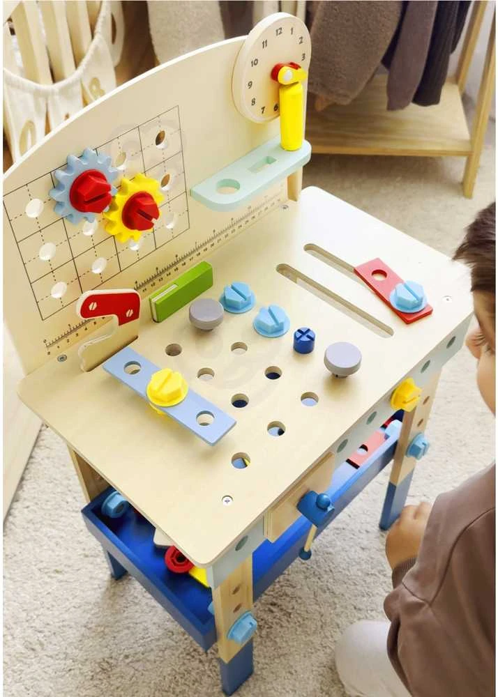 Tooky Toys Žaislų medinis „pasidaryk pats“ stalo dirbtuvės