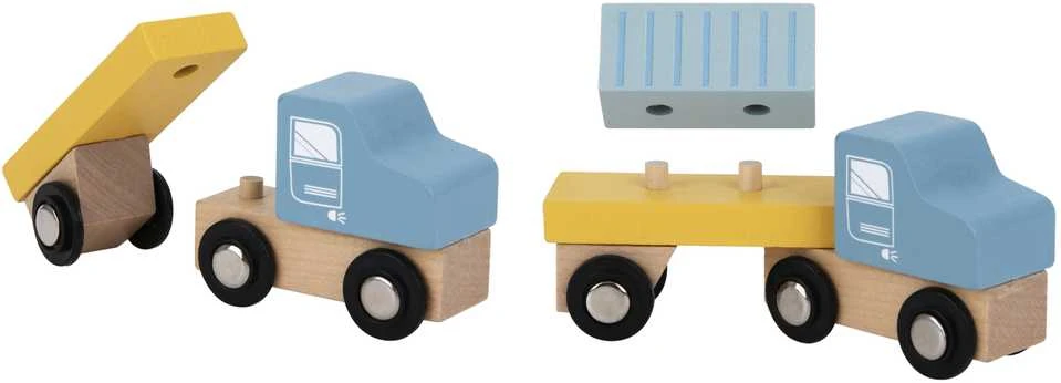 Tooky Toys TOOKY TOY medinis uosto kranas su transporto priemonėmis