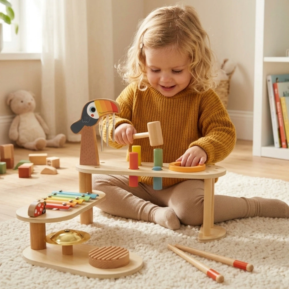 Tooky Toys TOOKY TOY edukacinis muzikinis stalas – Tukanas