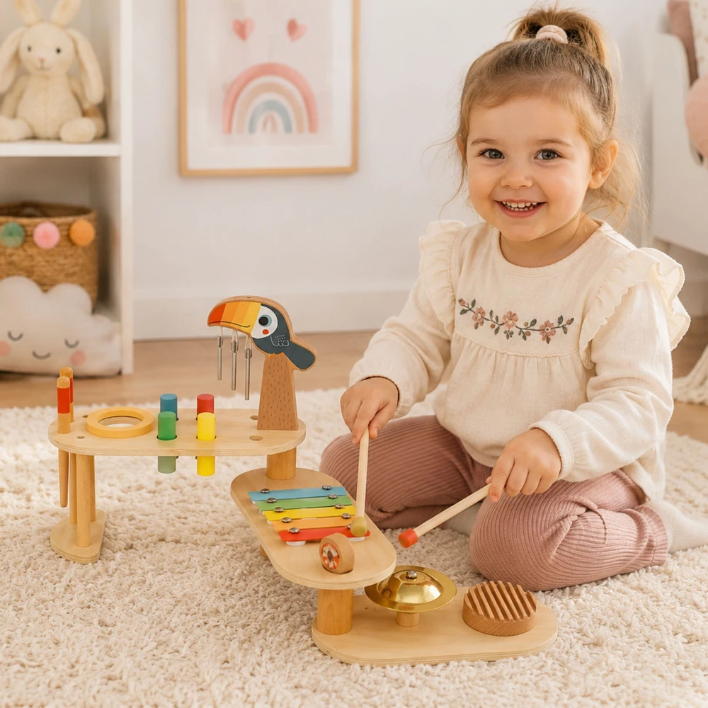 Tooky Toys TOOKY TOY edukacinis muzikinis stalas – Tukanas