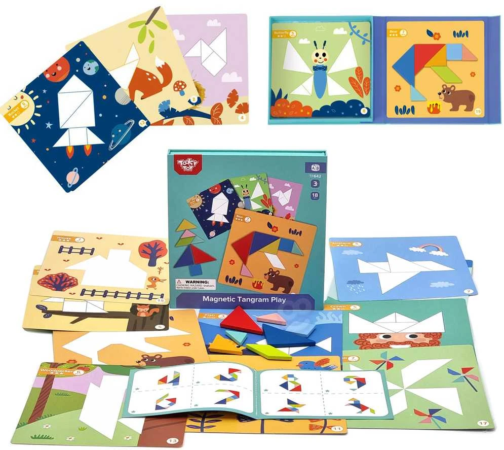 Tooky Toys Medinė dėlionė Tangram TOOKY TOY