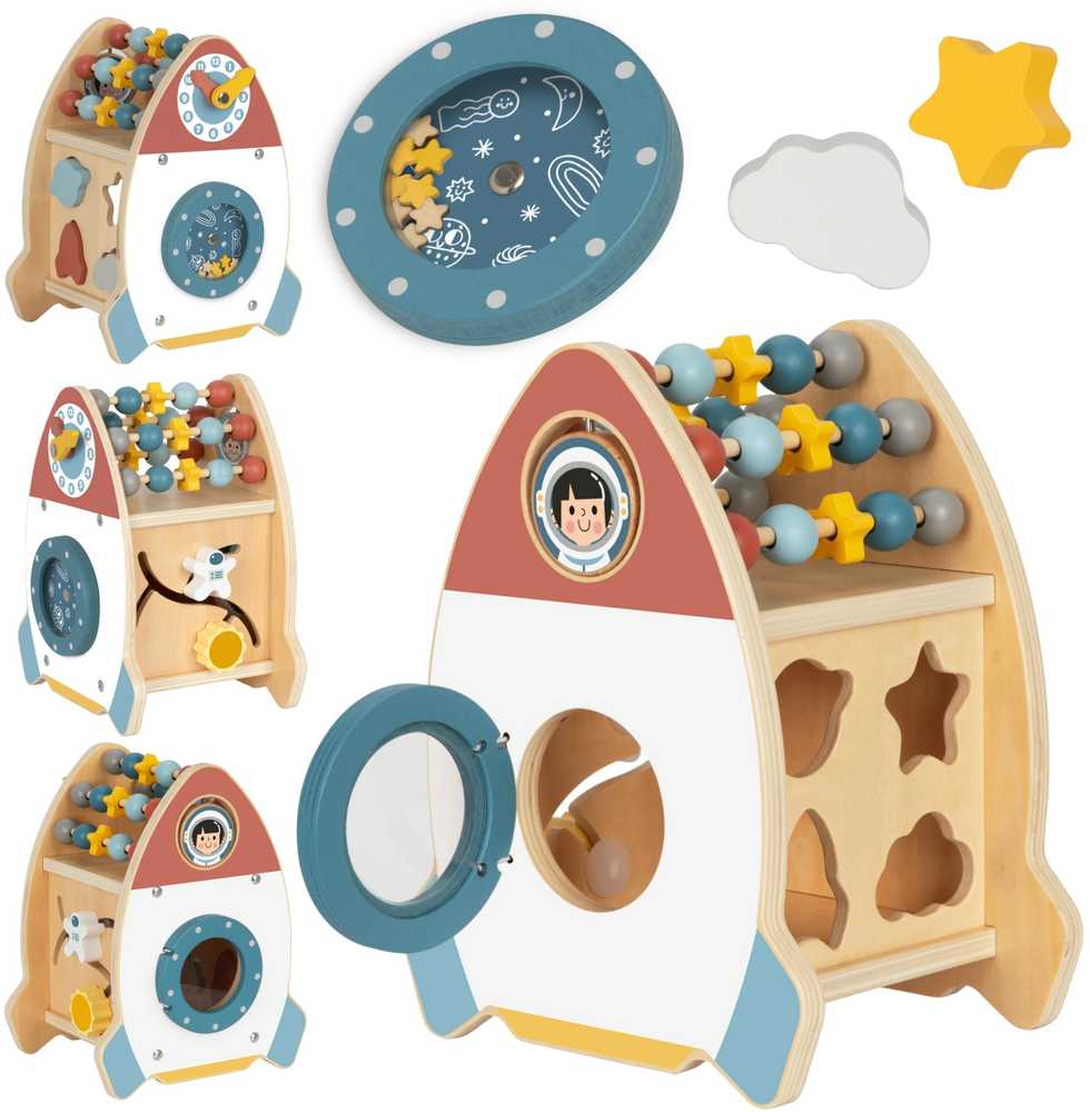 Tooky Toys Medinė kosminė raketa TOOKY TOY