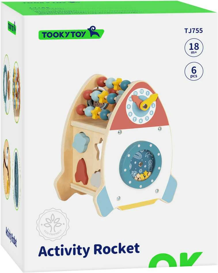 Tooky Toys TOOKY TOY Space Rocket Activity Sorter Wooden Maze