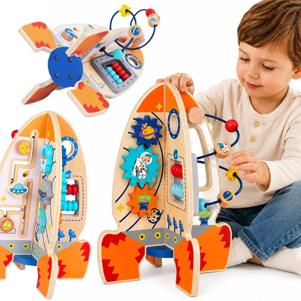 Tooky Toys „Takey Toy Light Wooden“ edinis žaislas Daugiafunkcinė raketa