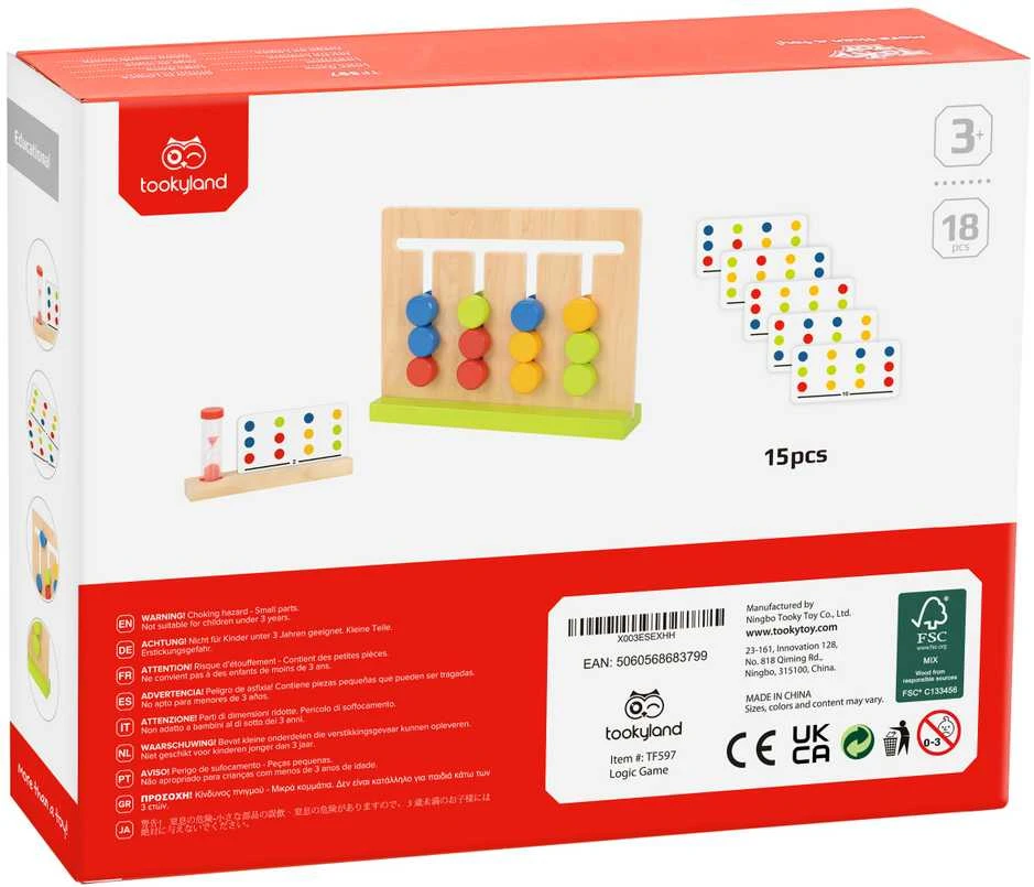 Tooky Toys Medinis loginis žaidimas TOOKY TOY 18vnt