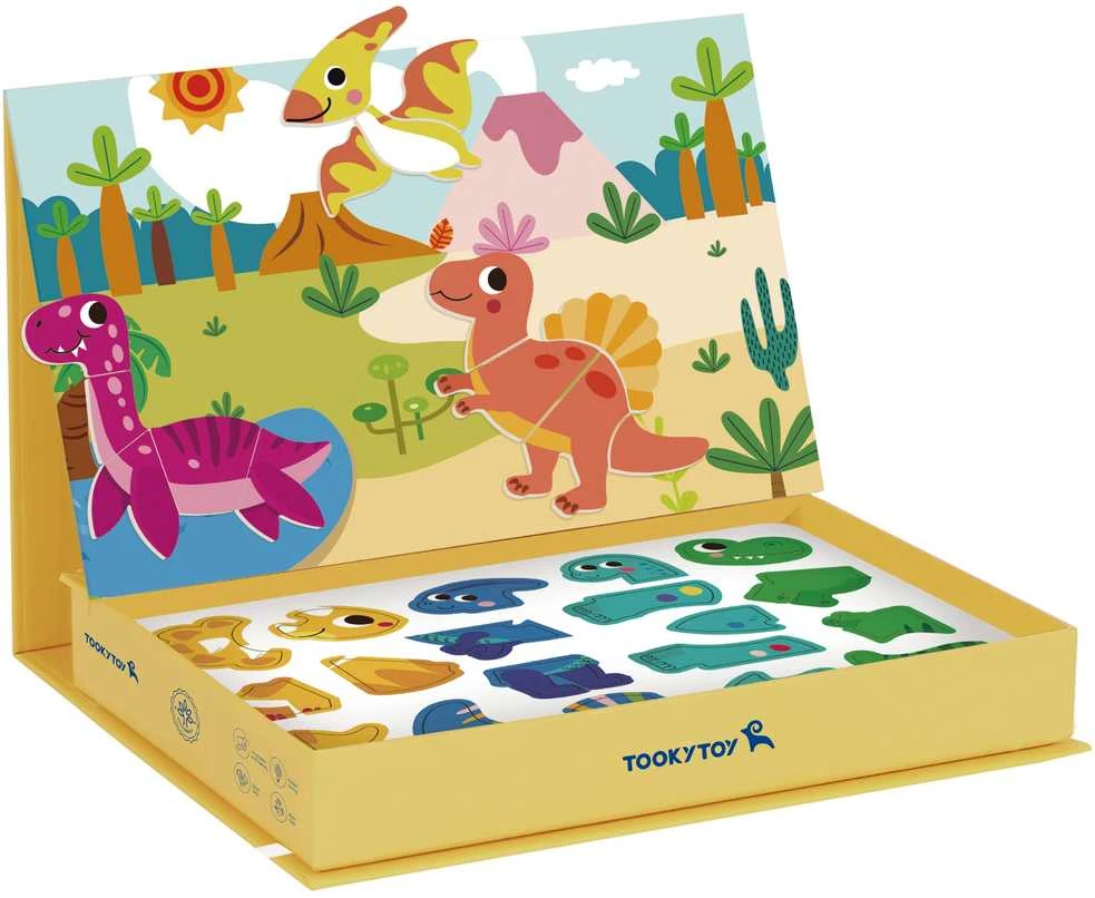 Tooky Toys TOOKY TOY magnetinė dėlionė Dinozaurai