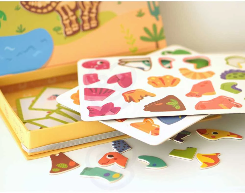 Tooky Toys TOOKY TOY magnetinė dėlionė Dinozaurai