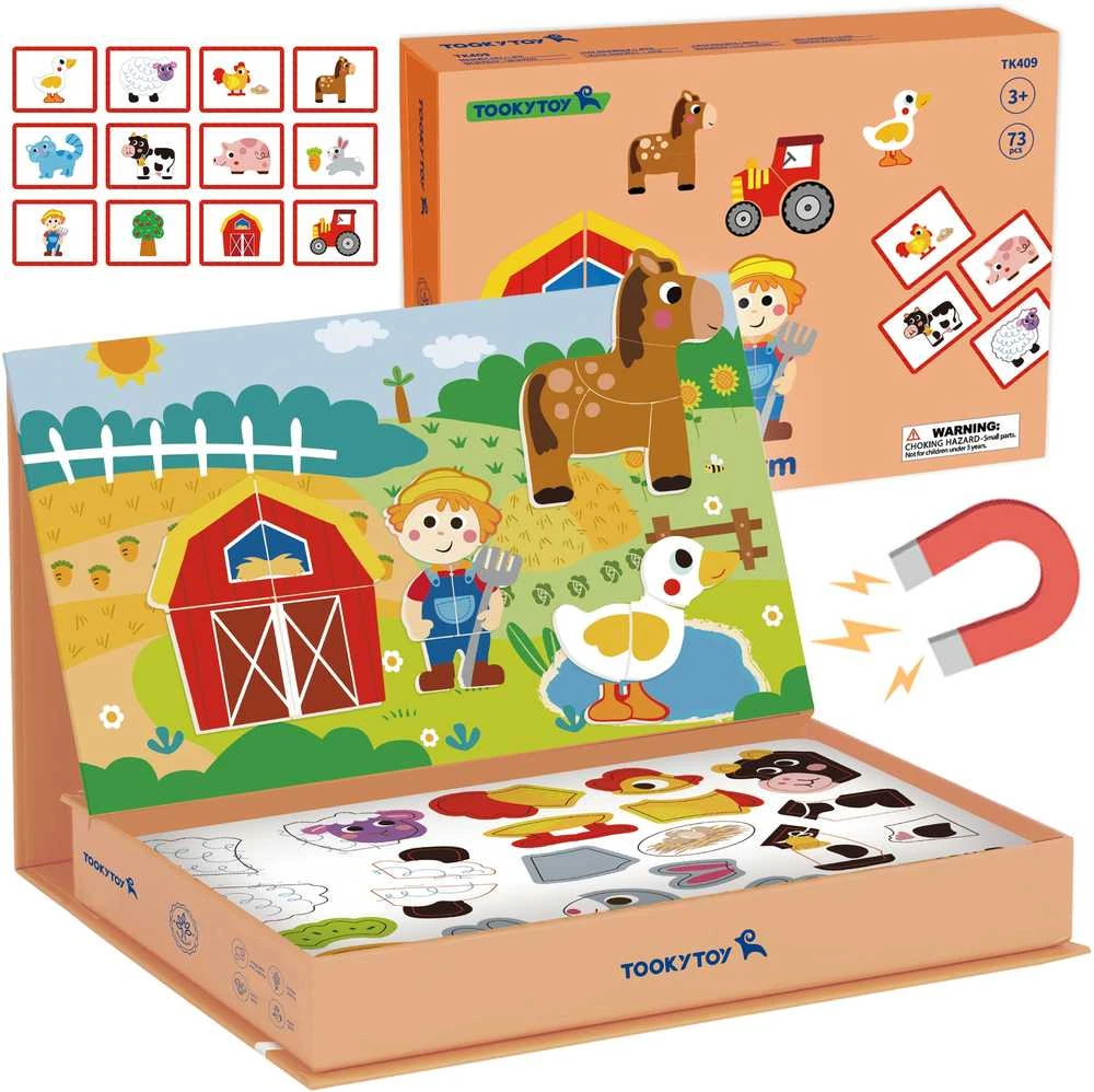 Tooky Toys TOOKY TOY magnetinė dėlionė Ferma