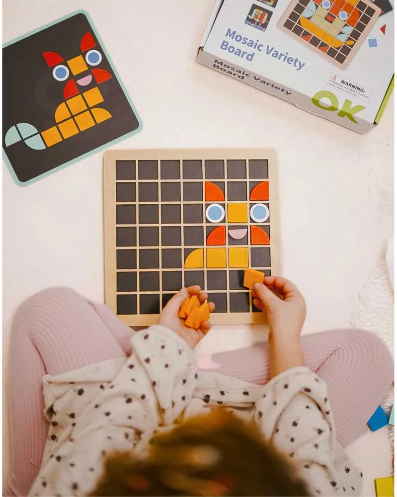 Tooky Toys TOOKY TOY Medinė mozaikinė Montessori dėlionė