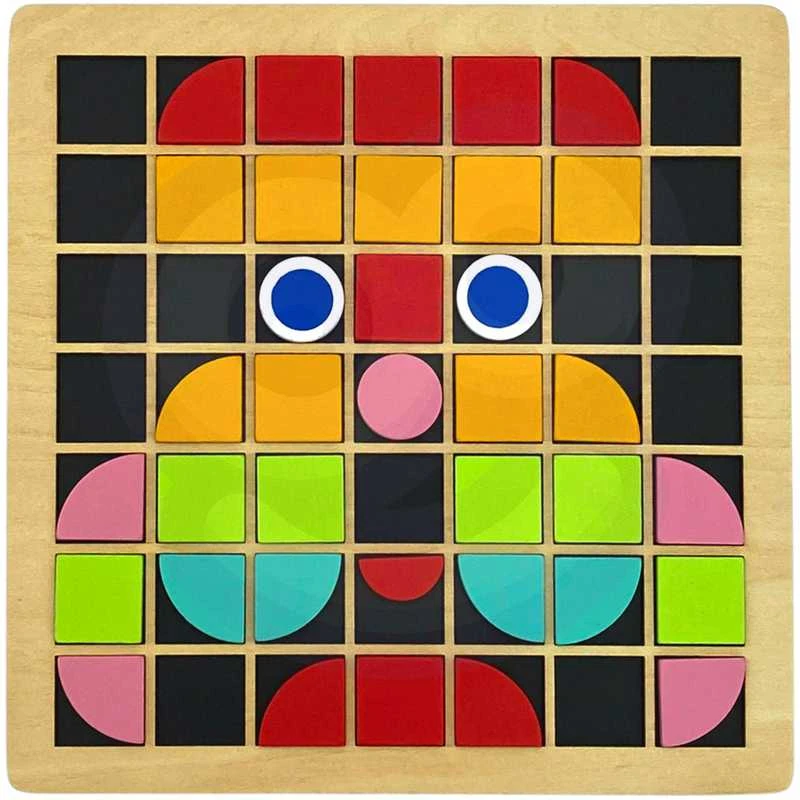 Tooky Toys TOOKY TOY Medinė mozaikinė Montessori dėlionė