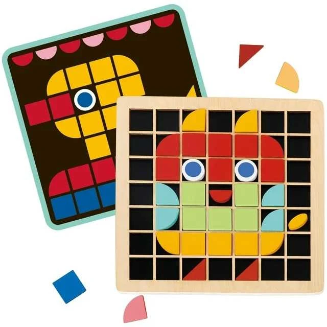 Tooky Toys TOOKY TOY Medinė mozaikinė Montessori dėlionė