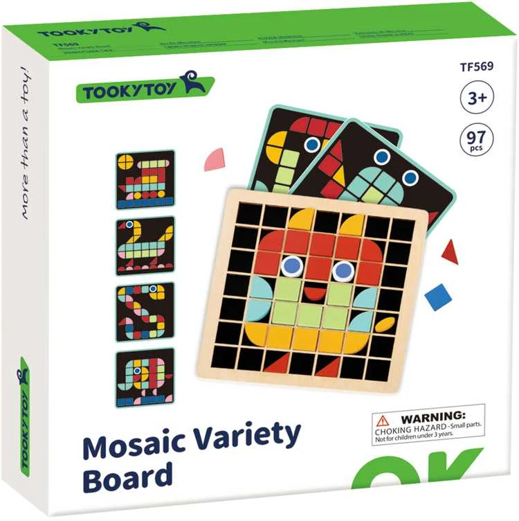 Tooky Toys TOOKY TOY Medinė mozaikinė Montessori dėlionė