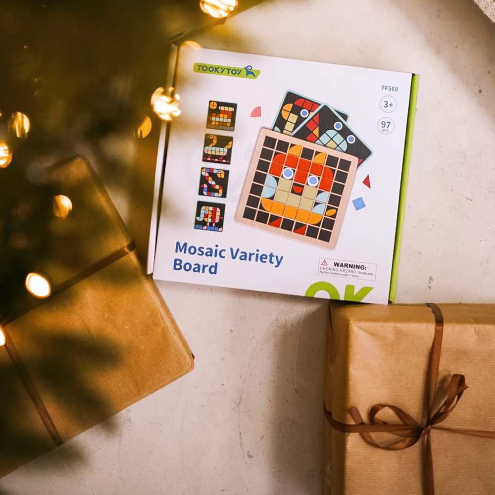Tooky Toys TOOKY TOY Medinė mozaikinė Montessori dėlionė
