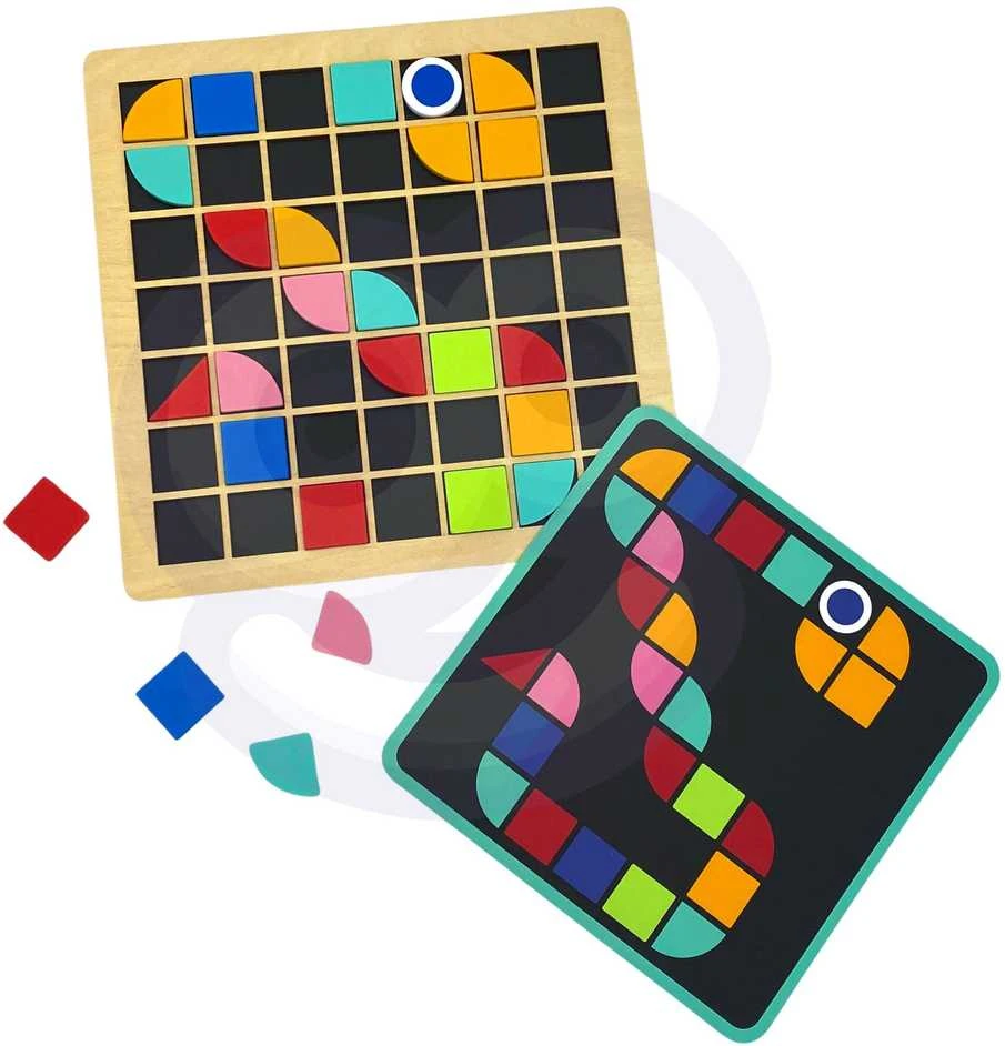Tooky Toys TOOKY TOY Medinė mozaikinė Montessori dėlionė