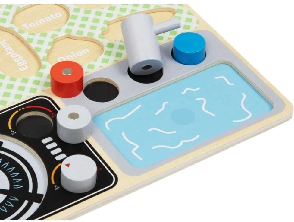 Tooky Toys TOOKY TOY medinė virtuvėlė su priedais – mažojo virėjo rinkinys