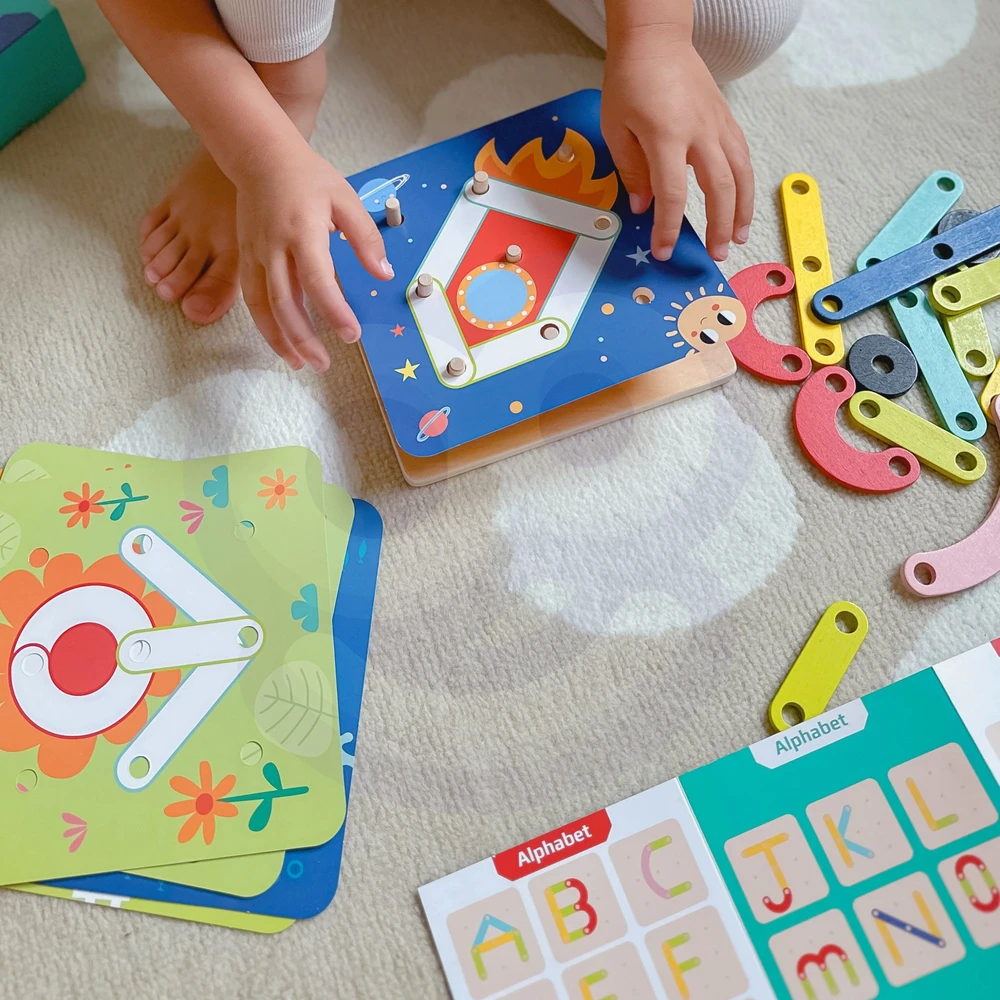 Dėlionė Tooky Toys Paimtas žaislinis medinis galvosūkių pagalvėlės PEGS Gyvūnų modeliai, skirti reprodukcijai FSC sertifikatas