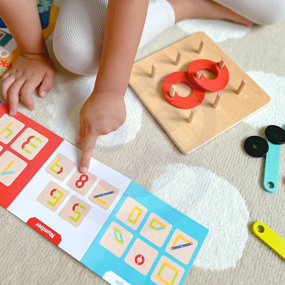 Dėlionė Tooky Toys Paimtas žaislinis medinis galvosūkių pagalvėlės PEGS Gyvūnų modeliai, skirti reprodukcijai FSC sertifikatas