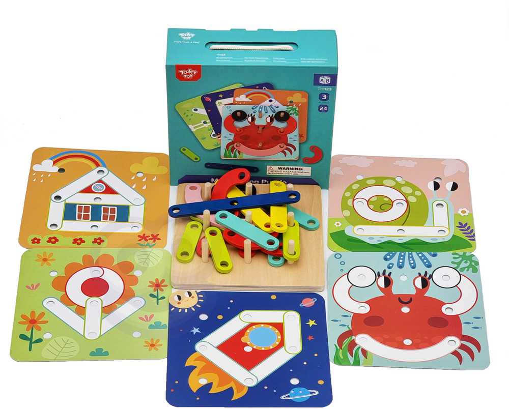 Dėlionė Tooky Toys Paimtas žaislinis medinis galvosūkių pagalvėlės PEGS Gyvūnų modeliai, skirti reprodukcijai FSC sertifikatas