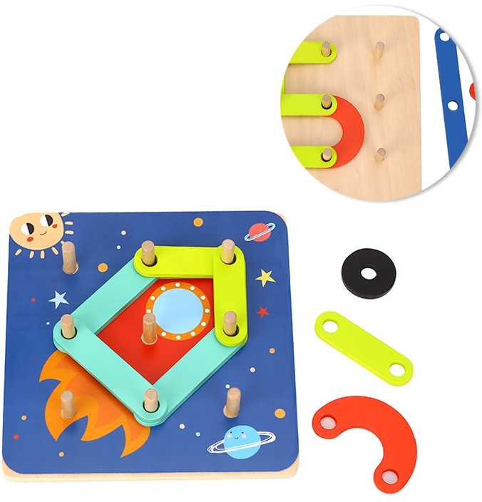 Dėlionė Tooky Toys Paimtas žaislinis medinis galvosūkių pagalvėlės PEGS Gyvūnų modeliai, skirti reprodukcijai FSC sertifikatas