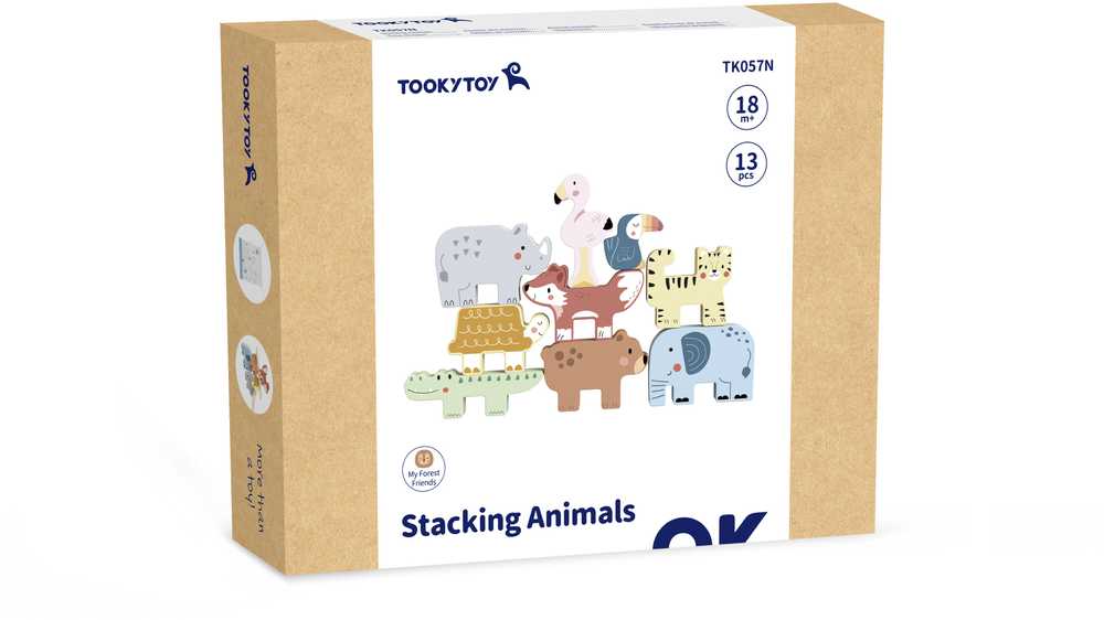 Tooky Toys Medinės Montessori kaladėlės Gyvūnėliai TOOKY TOY