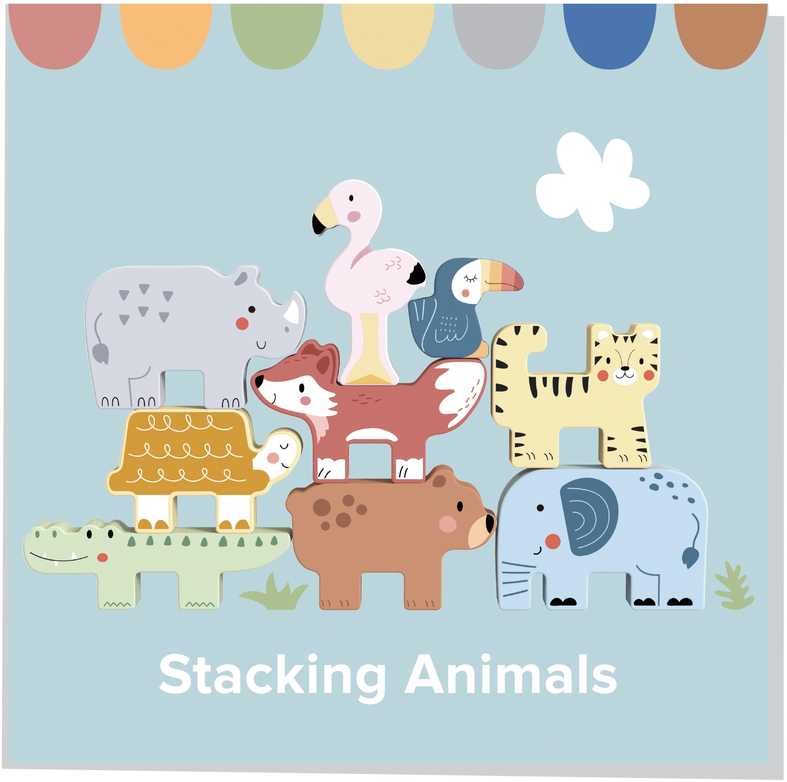 Tooky Toys Medinės Montessori kaladėlės Gyvūnėliai TOOKY TOY